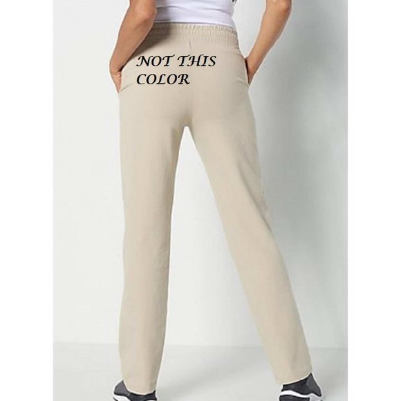 Denim & Co. Active Duo Stretch Full Length Drawcord Pants LARGE PETITE  (606) - Picture 2 of 8